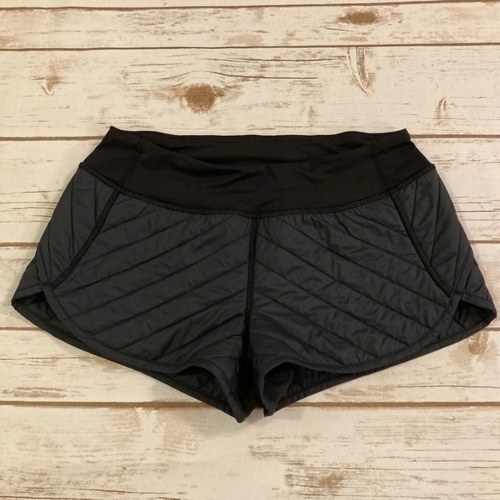 Lululemon Ivivva Girls Black Quilted Speedy Shorts Size 12